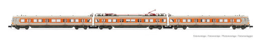 Arnold HN2494S - N DB, 3-tlg. Set elektrischer Triebzug BR 420, zwei Stromabnehmer, in grau/oranger Lackierung, Ep. IV, mit DCC-Sounddecoder