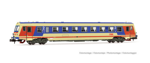 Arnold HN2522 - N &Ouml;BB, 2-tlg. Dieseltriebwagen Reihe 5047 (motorisiert + Dummy) in rot/blau/beiger Lackierung, mit neuem  &bdquo;&Ouml;BB&quot;-Logo, Ep. IV-V