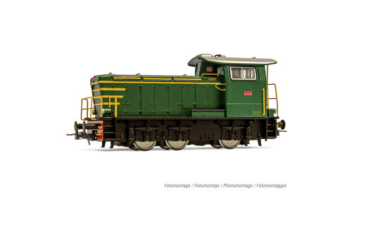 Rivarossi HR2931 - H0 FS, Diesel-Rangierlokomotive Rh. 245, ohne seitliche Griffstangen, in gr&uuml;ner Lackierung mit gelbem Streifen, Ep. IV