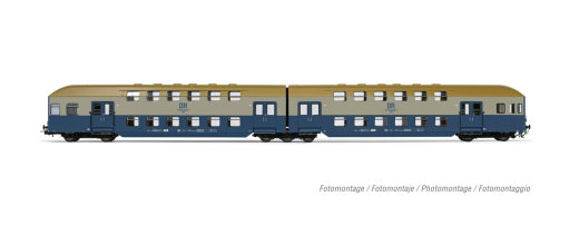 Rivarossi HR4372 - H0 DR, 2-tlg. Doppelstockzug blau/hellgrau, Ep. IV