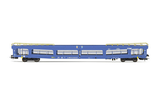 Rivarossi HR4383 - H0 ZXBENET, Autotransportwagen DDm916, mit Schutzgittern in blauer Farbgebung, Ep. VI
