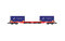 Rivarossi HR6558 - H0 DB, 4-achs. Containerwagen Rglns, in roter Farbgebung, beladen mit 2 x 20 Coil-Container &bdquo;Rheinkraft&ldquo;, Ep. VI