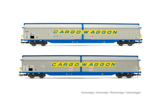 Rivarossi HR6599 - H0 DB, 2-tlg. Set Schiebewandwagen in silberner Lackierung, &bdquo;Cargowaggon&quot;, Ep. IV