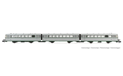 Arnold HN2352 - N RENFE, dreiteiliger Dieseltriebwagen der Reihe 591.300, silberne Farbgebung ohne UIC-Aufschriften, Ep. III