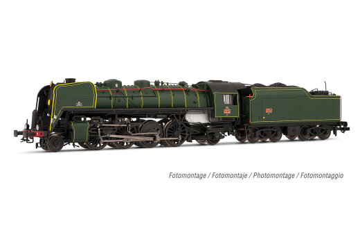 Arnold HN2545 - N SNCF, Schlepptender-Dampflokomotive 141R 460 mit Speichen- und Boxpok-R&auml;dern und genietetem Kohletender, gr&uuml;ne Farbgebung, Ep. III