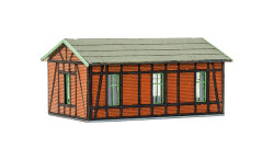 Vollmer 49380 - TT Werkstatt mit Ziegel-/Fachwerkfassade- Polyplate Bausatz