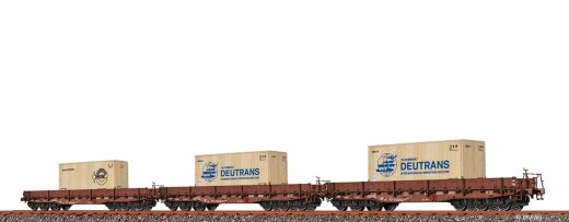 Brawa 50876 - H0 Schwerlastwagen Samm-u [4818] DR, 3er-Set Ep. IV