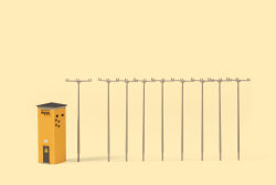 Auhagen 14489 - N Transformatorenh&auml;uschen mit Betonmasten