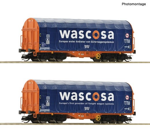 Roco 6680006 - TT 2er Set Schiebeplanenwag. Waso Ep. VI