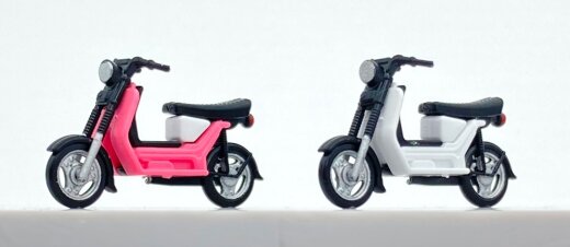 KRES 55061030 - H0 Komplettmodelle 2x Simson SR50, rosa und wei&szlig;