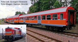 Piko 57114 - S-Set Diesellok Sm42 +1x Doppelstockwg. + 1x 120A Personenwg. Polregio A-Gleis &amp; B VI