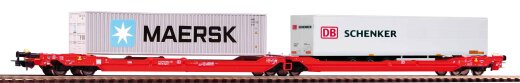 Piko 24619 - T3000e DB AG  VI, beladen mit 1x Container 40`Maersk und 1x Trailer PNO