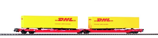 Piko 72237 - H0 Taschenwg. T3000e DB DHL VI, DC, mit 2 DHL Trailern