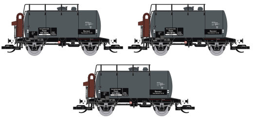 Saxonia 120114 - TT 3er Set Kesselwg. Deutz mit Bremserhaus, &quot;&Ouml;lverein 2&quot;, DRG Ep.II