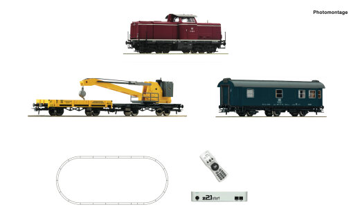 Roco 5110004 - z21 start Digitalset: Diesellokomotive BR 211 mit Kranzug, DB DCC