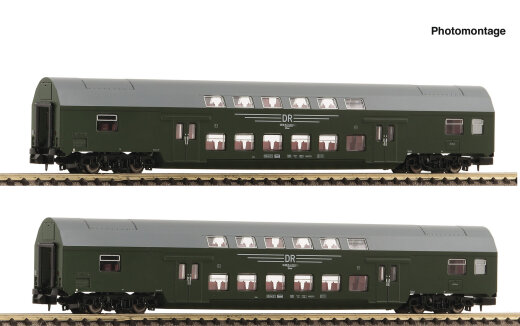 FLEISCHMANN 6260042 - N 2-tlg. Set 2: Doppelstockwagen DR Ep.IV DC