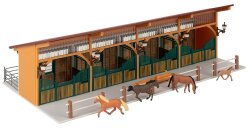 Faller 130597 - H0 Pferdestall mit 4 Pferden