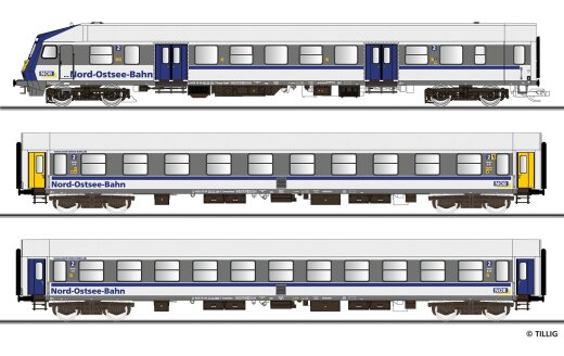 Tillig 01087 - TT Reisezugwagenset &bdquo;Nord-Ostsee-Bahn&ldquo; Ep.6