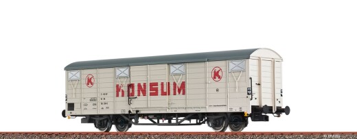 Brawa 49931 - H0 Gedeckter G&uuml;terwagen Gbs[1500] "Konsum" DR Ep.IV
