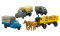 Brekina PMS 252853 - H0 Set Edition Deutsche Bundesbahn Nr. 9 Pferdewagen, Goli Dreirad, Unimog U401 und Ford 2500