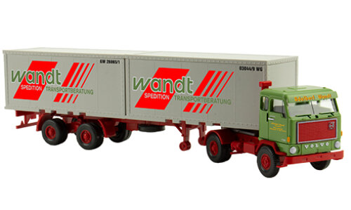 Brekina PMS 253845 - H0 Set Edition Gerhardt Wandt Nr. 7 Volvo F89 Containersattelzug
