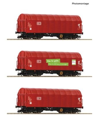 Roco 6680012 - TT 3er Set Schiebeplanenwag. DB-A Ep. VI