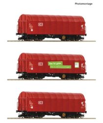 Roco 6680012 - TT 3er Set Schiebeplanenwag. DB-A Ep. VI