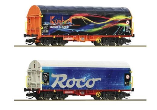 Roco 6680022 - TT 2er Set Schiebeplanenwag. Roco Ep. VI