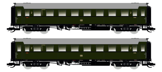 Saxonia 120187 -!!!Werksseitig Ausverkauft!!! TT 2er Set Personenwagen C4&Uuml; Sa 07 m. Beleuchtung, DB Ep.III