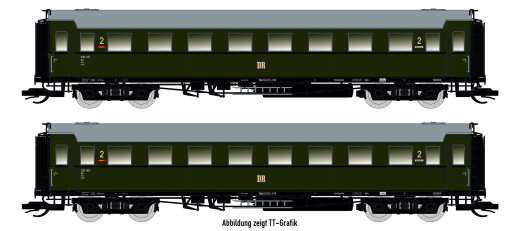 Saxonia 87181 - H0 2er Set Personenwagen C4&Uuml; Sa 07, DR Ep.III - DC