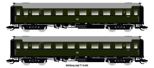 Saxonia 87185 - H0 2er Set Personenwagen C4&Uuml; Sa 07, DB Ep.III - DC