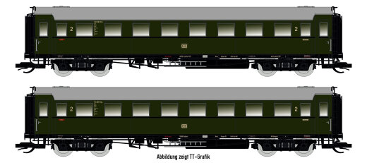 Saxonia 87187 - H0 2er Set Personenwagen C4&Uuml; Sa 07 m. Beleuchtung, DB Ep.III - DC/DCC