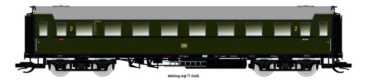 Saxonia 87188 - H0 Personenwagen C4&Uuml; Sa 07 m. Beleuchtung, DB Ep.III - DC/DCC