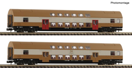 FLEISCHMANN 6260075 - N 2-tlg. Set 2: Doppelstockwagen, DR, Ep. IV