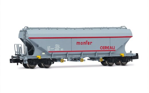 Arnold HN6709 - N FS, Getreidesilowagen &bdquo;Monfer&ldquo;, Typ Uagpps, mit neuen Beschriftungen, graue Farbgebung mit roten Streifen, Ep. VI