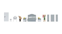 Noch 16287 - H0 Figuren-Themenwelt "Schlafzimmer"