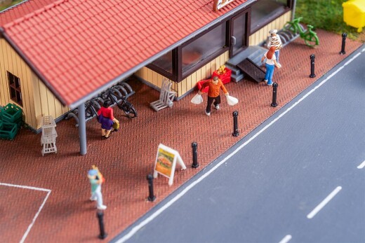 Faller 170316 - H0 PREMIUM Stra&szlig;enfolie Klinkerpflaster, rot