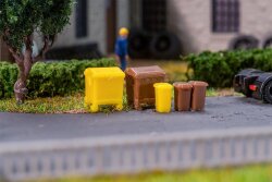 Faller 272926 - N M&uuml;lltonnen-Set, braun und gelb