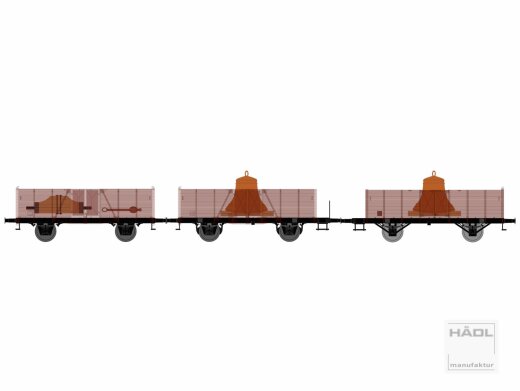 H&auml;dl 115514-01 - Sammlerset #9: offene G&uuml;terwagen mit Glocken beladen, DR, Ep. IV