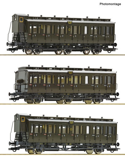 ROCO 6200254 - H0 3-tlg. Set: Personenwagen DRG Ep. II