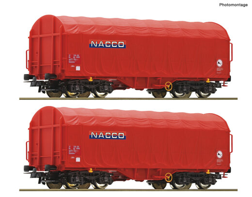 ROCO 6600226 - H0 2-tlg. Set: Schiebeplanenwagen NACCO Ep. IV