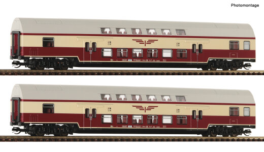 Roco 6280046 - TT 2er Set Doppelstock Sputnik DR Ep. IV