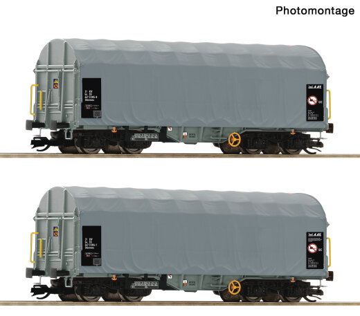 Roco 6680025 - TT 2er Set Schiebeplanenwagen CD Cargo Ep. V