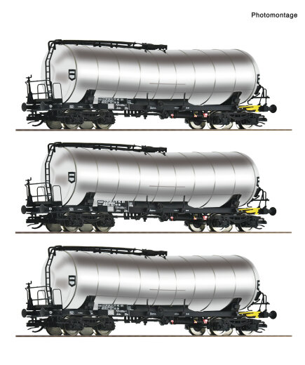 Roco 6680032 - TT 3er Set Knickkesselwagen Chrom DR Ep. IV