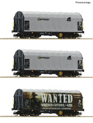 Roco 6680023 - TT 3er Set Schiebeplanenwagen Captrain Ep. VI