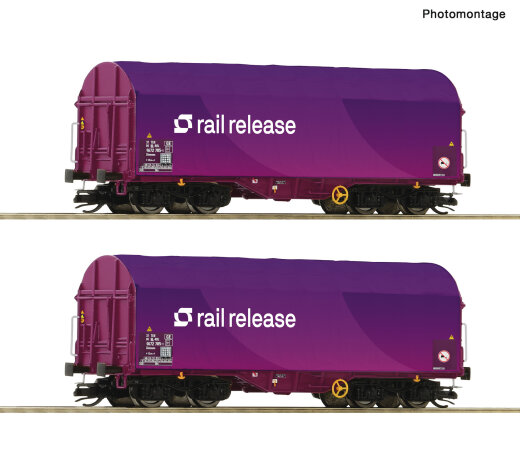 Roco 6680024 - TT 2er Set Schiebeplanenwagen Rail Release Ep. VI