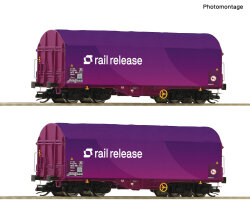 Roco 6680024 - TT 2er Set Schiebeplanenwagen Rail Release...