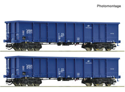 Roco 6680033 - TT 2er Set offene G&uuml;terwagen Eanos...