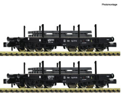 FLEISCHMANN 6660134 - N 2-tlg. Set: Schwerlast-Flachwagen...