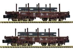 FLEISCHMANN 6660135 - N 2-tlg. Set: Schwerlast-Flachwagen...